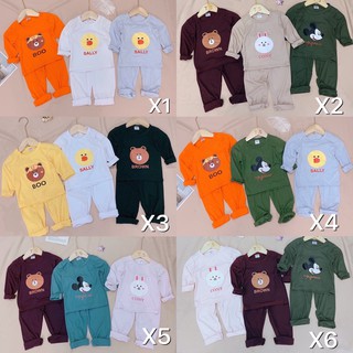SET 3 bộ gấu cotton lạnh cho bé trai/ bé gái