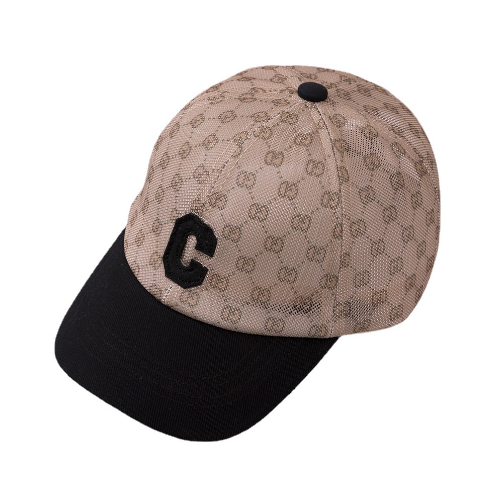 Mũ Lưỡi Trai Phối Lưới Thêu Chữ C Thoáng Khí Thời Trang Mùa Hè Cho Bé 3-8 Tuổi