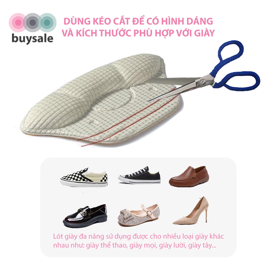 Miếng lót giày giảm size, chống trầy gót chân, êm chân khi mang giày dành cho nam và nữ - Buysales - BSPK230