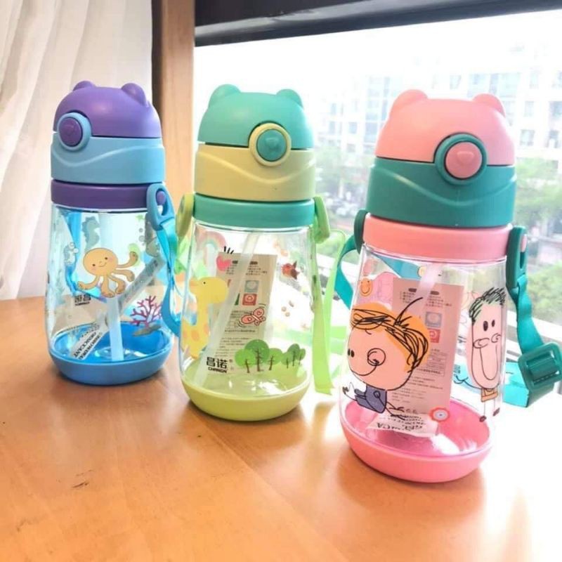 [Mã 267FMCGSALE giảm 8% đơn 500K] Ninikids: SỈ LẺ Bình uống nước cho bé 520ml, bình tập uống, bình nhựa an toàn cho bé