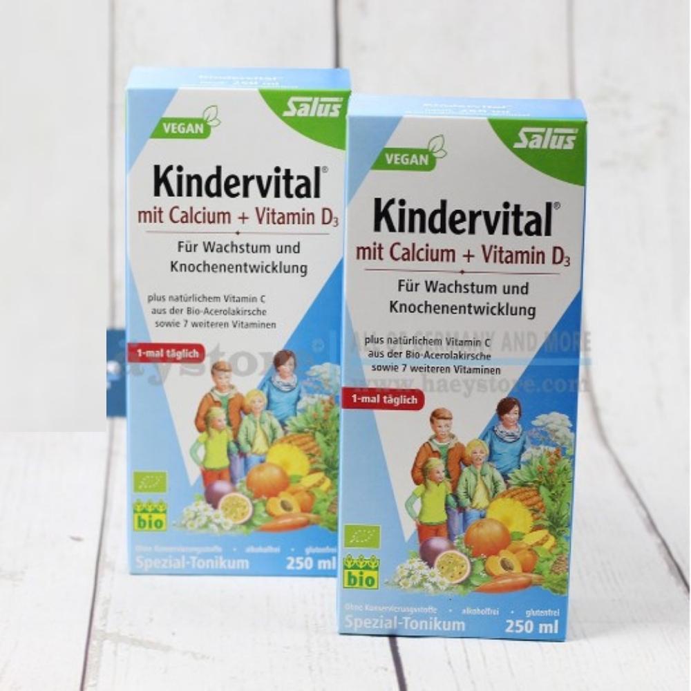 Canxi siro Kindervital Calcium + Vitamin D3 + 7 loại vitamin 250ml - Shop Mecici