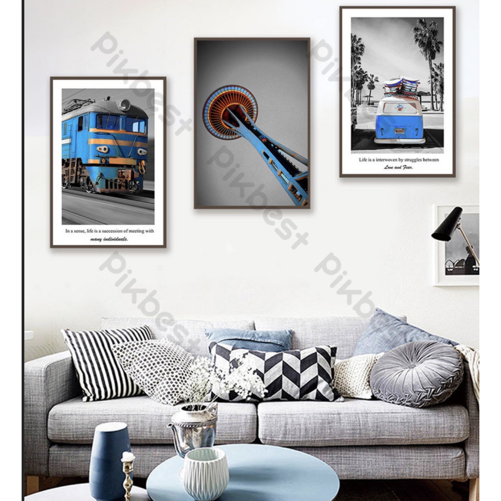 [VẢI CANVAS KIM TUYẾN] TRANH TREO TƯỜNG HIỆN ĐẠI XE ÔTÔ MÔ TÔ ĐEN TRẮNG CHÂU ÂU -MELYHOME