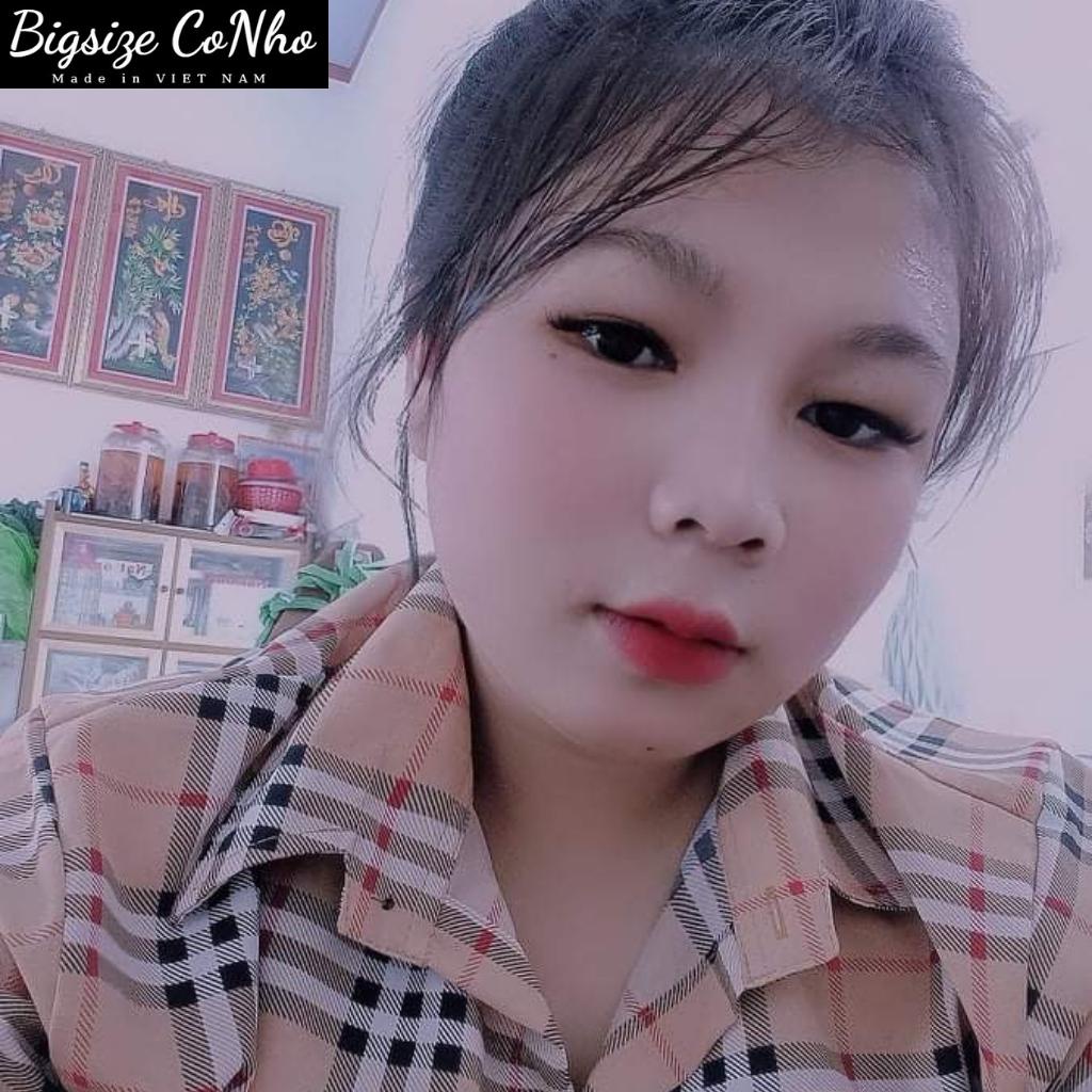 Áo sơ mi caro bigsize nữ kẻ burberry, Áo sơ mi kiểu bbr vải kate lụa giành cho nữ mũm mĩm 60-100 kg SMCR TH