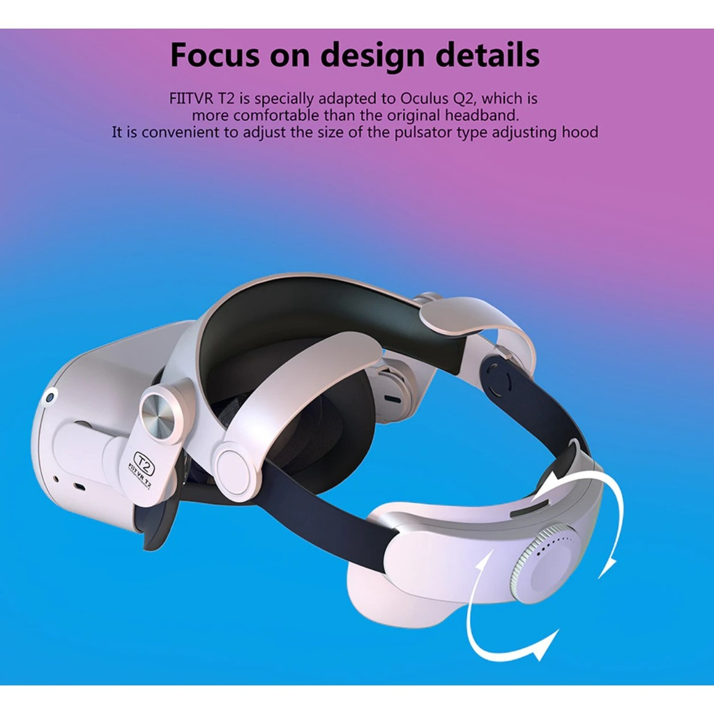 Dây Đeo Đầu Cho Kính Thực Tế Ảo Oculus Quest 2 / T2 Power Vineteam Thoải Mái Có Thể Điều Chỉnh