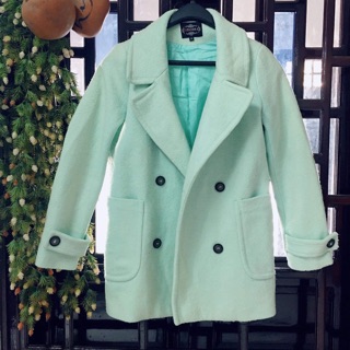 Áo dạ hàn màu xanh ngọc, chất dạ xù, hàng loại 1