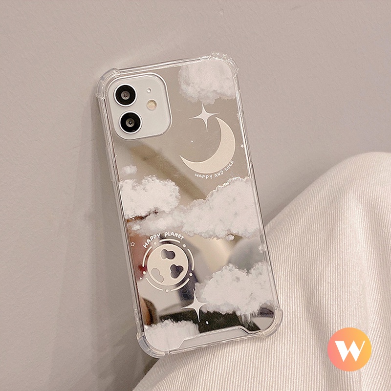 Ốp Điện Thoại TPU Mềm Tráng Gương Họa Tiết Hoa/Mặt Trăng/Lá Cho IPhone 13 11 12 Pro Max 7 8 Plus XR X XS Max SE 2020
