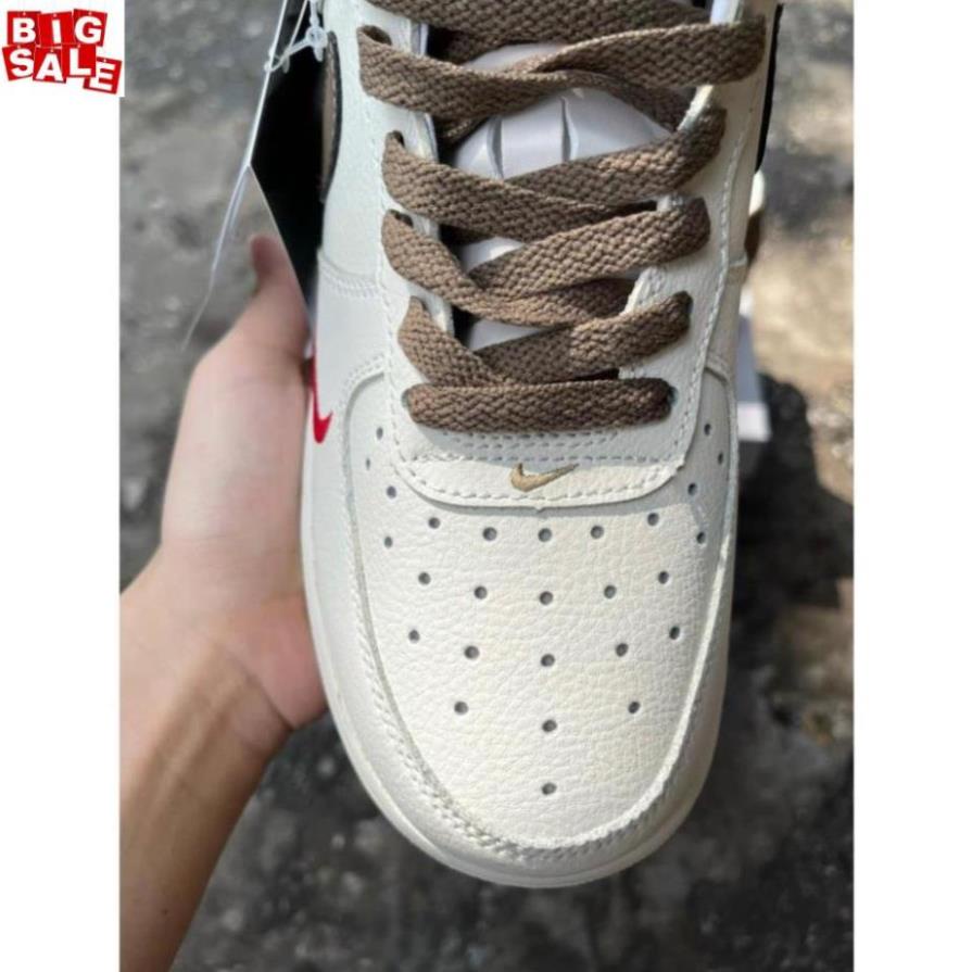 Giày thể thao nike_AF1 vệt nâu, Giày sneaker air force 1 low premium white brown nam nữ cực chất dễ phối đồ -vb7 : ! ! [