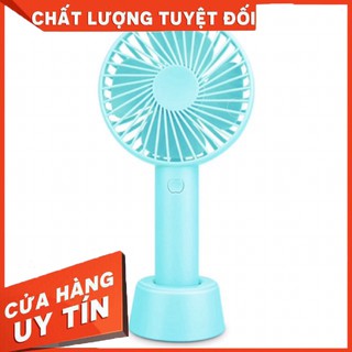 Quạt mini tích điện cầm tay có đế 3 tốc độ