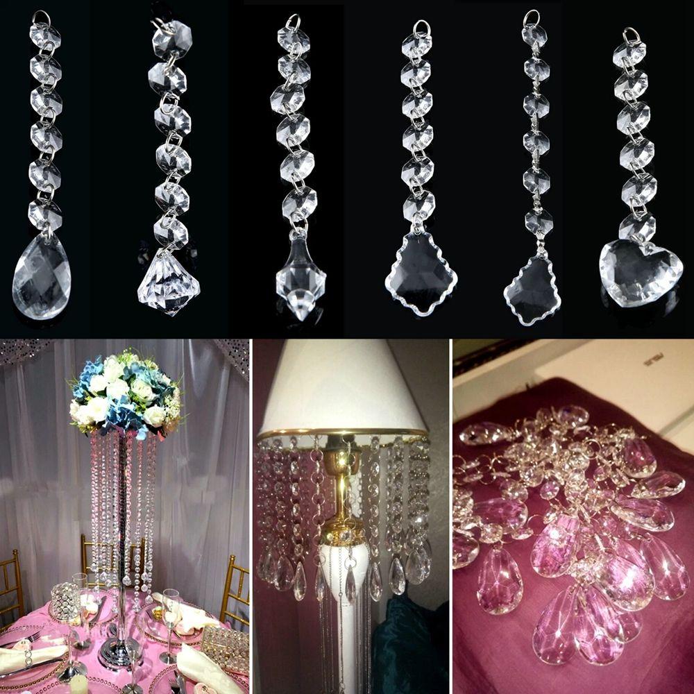 Hạt Thủy Tinh Trong Suốt Hình Lá Phong Dùng Trang Trí Nhà Cửa / Tiệc Cưới