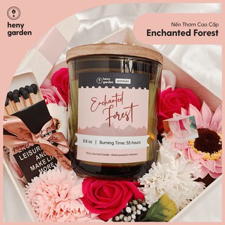 Nến Thơm Cao Cấp Enchanted Forest (Kèm Video) Heny Garden – Tone Gỗ Trầm Thảo Mộc - Tặng Tinh Dầu Mẫu Thử