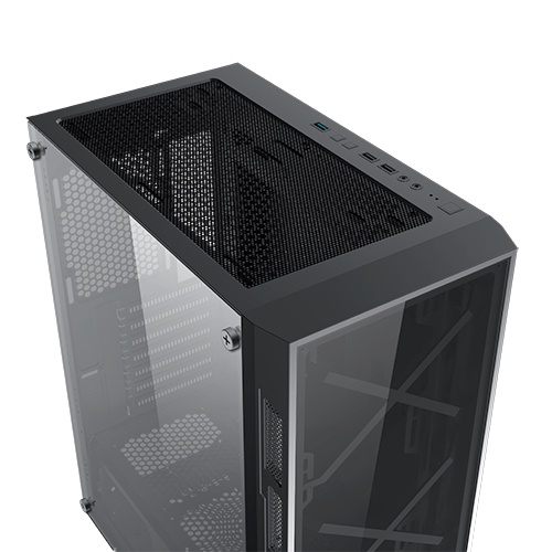 Vỏ case MIK TN10 Kem 3 Fan RGB (nút điều khiển led trên case)