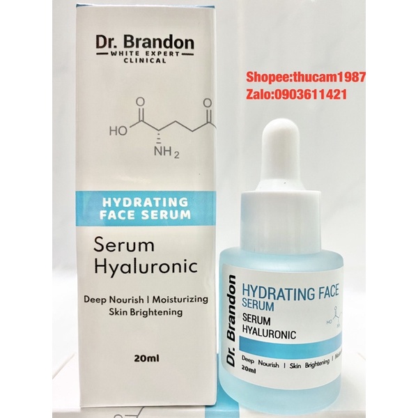 Serum Dr. Brandon HYALURONIC dưỡng ẩm làm sáng da gấp 5 lần 20ml.