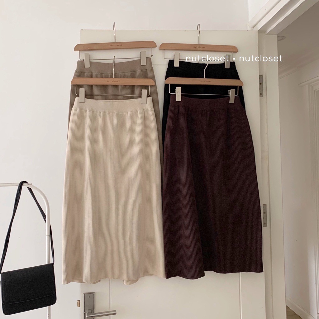 Chân váy len dài cạp chun _ CV0049