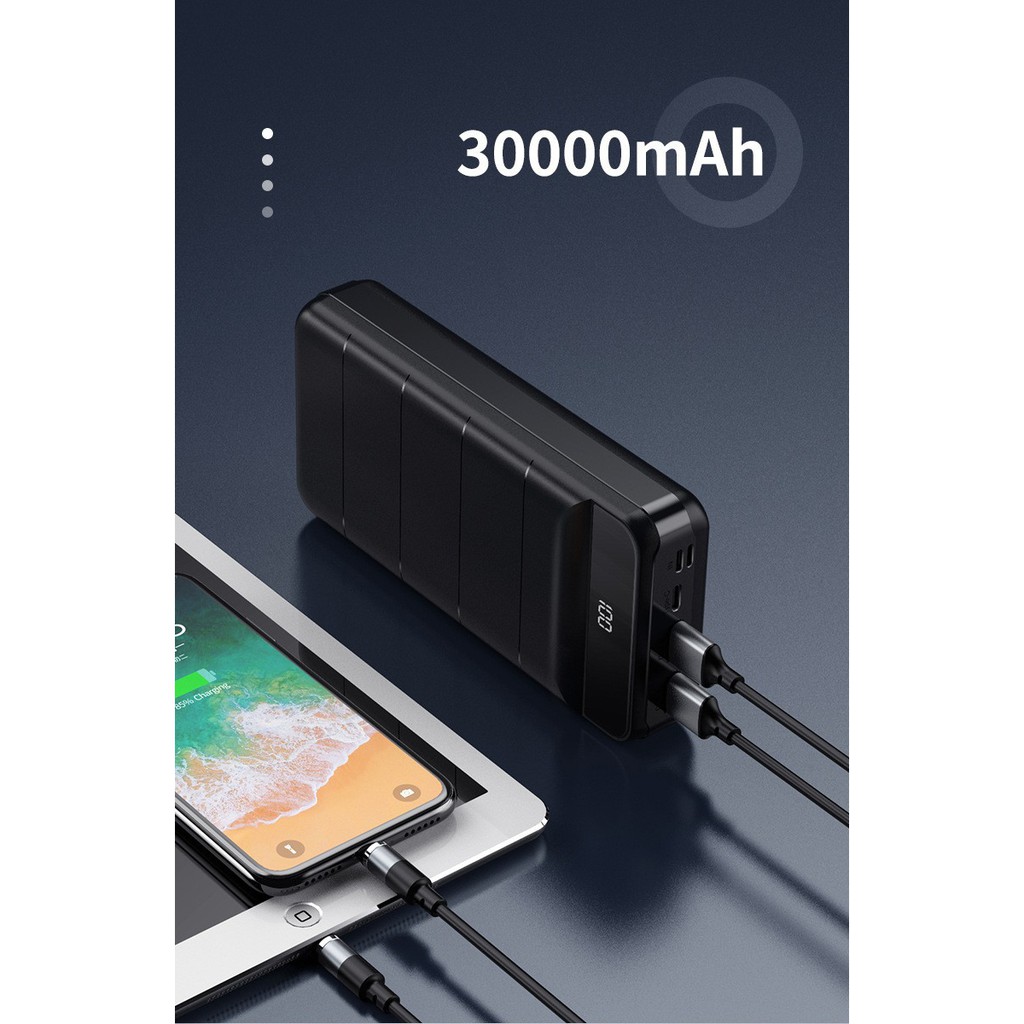 Pin Sạc Dự Phòng 30000mAh Remax RPP-141 Lõi Polymer 3 Cổng Sạc Vào,2 Cổng Sạc Ra-BH 1 Năm - Hưng Long PC