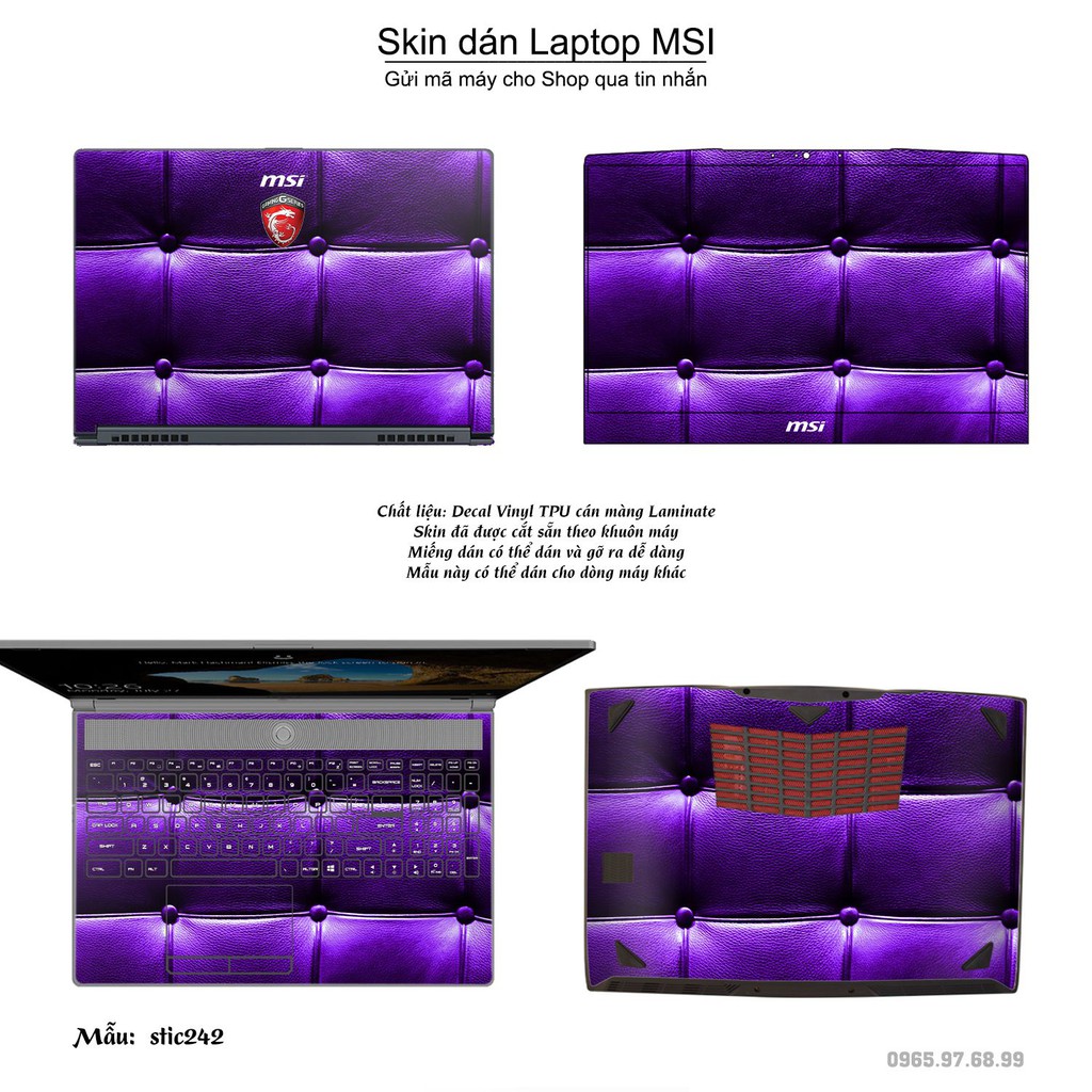 Skin dán Laptop MSI in hình Hoa văn sticker _nhiều mẫu 39 (inbox mã máy cho Shop)
