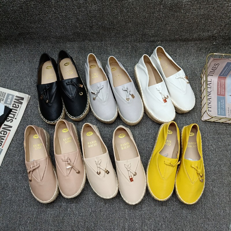 Giày slipon cói đế bánh mỳ 5cm xuất khẩu mẫu mới 2021