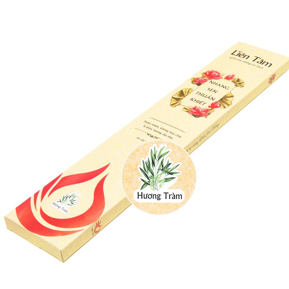 Nhang Sen Hương Tràm Liên Tâm - 38cm - Hộp 90 cây - Nhang sạch 100% thiên nhiên, ít khói, thanh lọc