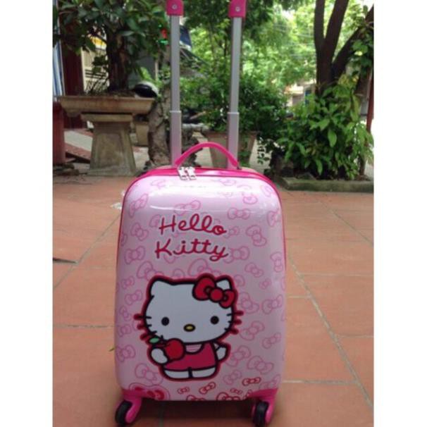 VALI KÉO HELLO KITTY HỒNG  CHO BÉ GÁI SIZE 18 INCH RỘNG RÃI