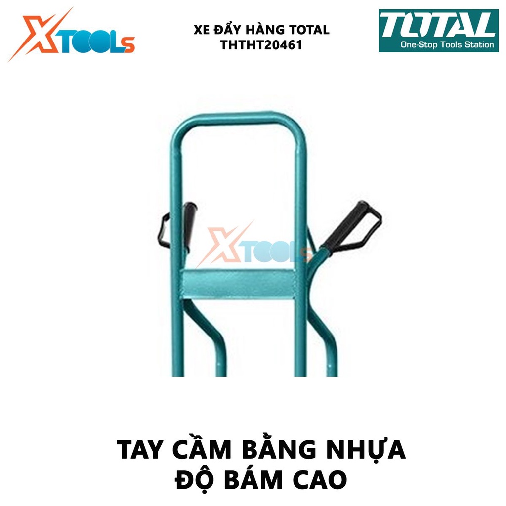 Xe đẩy hàng bằng tay TOTAL THTHT20461 | xe kéo hàng Khả năng tải: 200kg Độ dày khung ống: 1,2 x 25mm Độ dày tấm thép: 3.