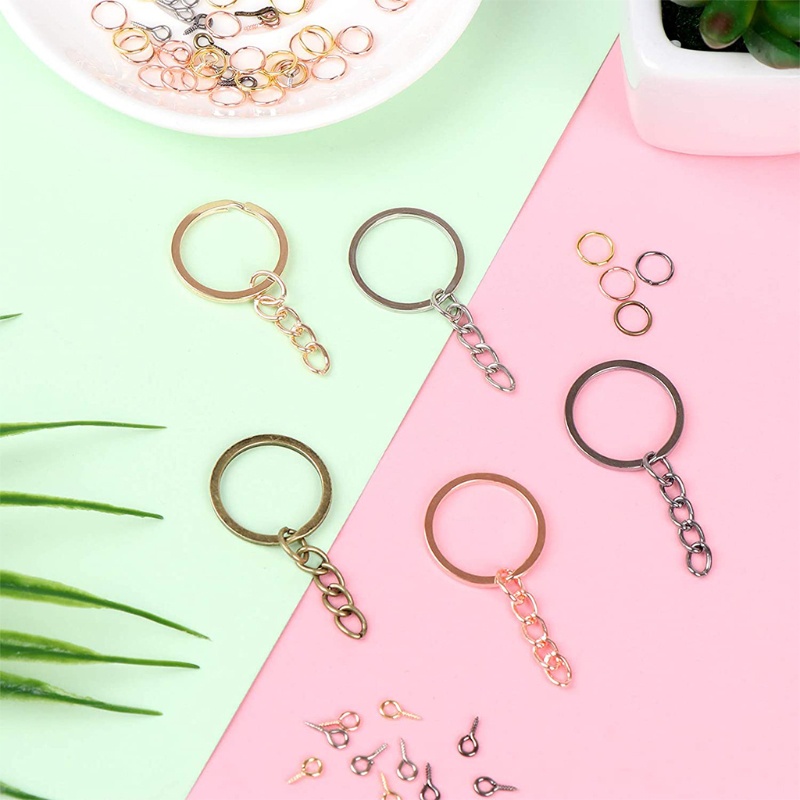 Bộ 450 Vòng Móc Khóa Làm Trang Sức Thủ Công 6 Chấu