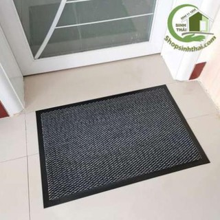 Thảm chùi chân đế cao su cao cấp màu xám 40cm x 60cm