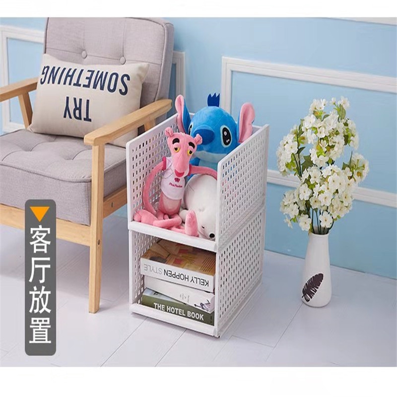 Handy plastic folding storage basket