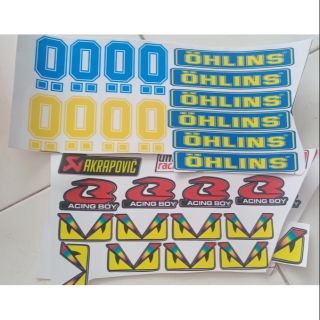 Logo hình dán combo 20 sticker đôi mắt,  ohlins,  racing,