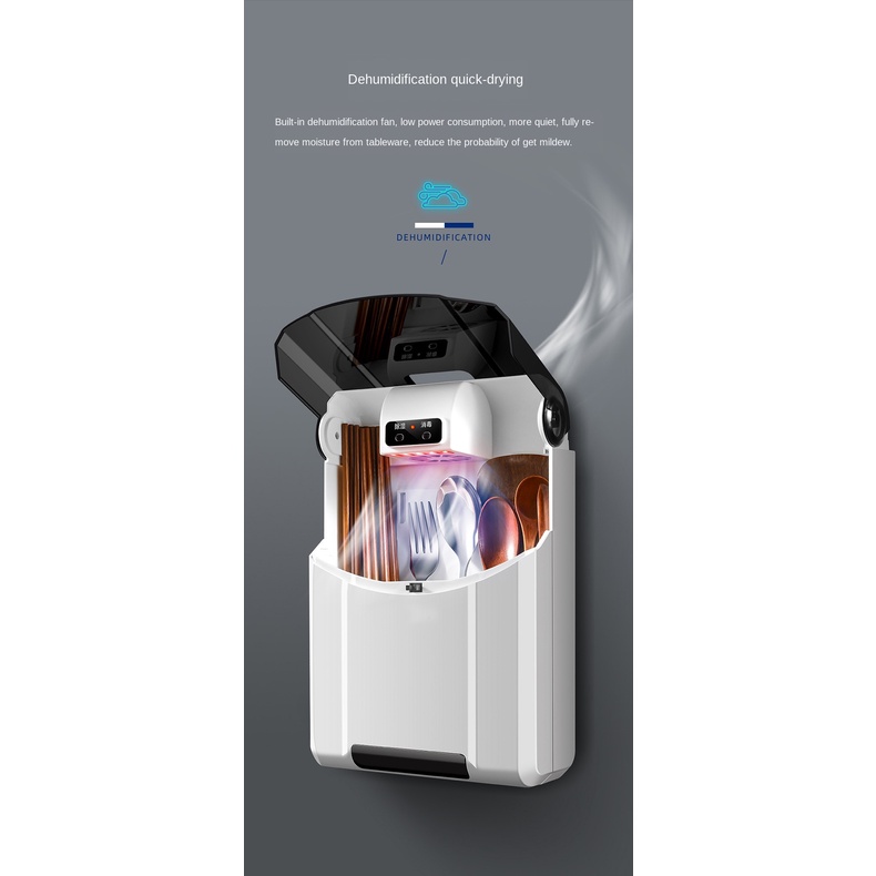 Hộp sấy và khử khuẩn đũa/ thìa bằng tia UV Có móc treo【Người bán chất lượng tốt nhất】
