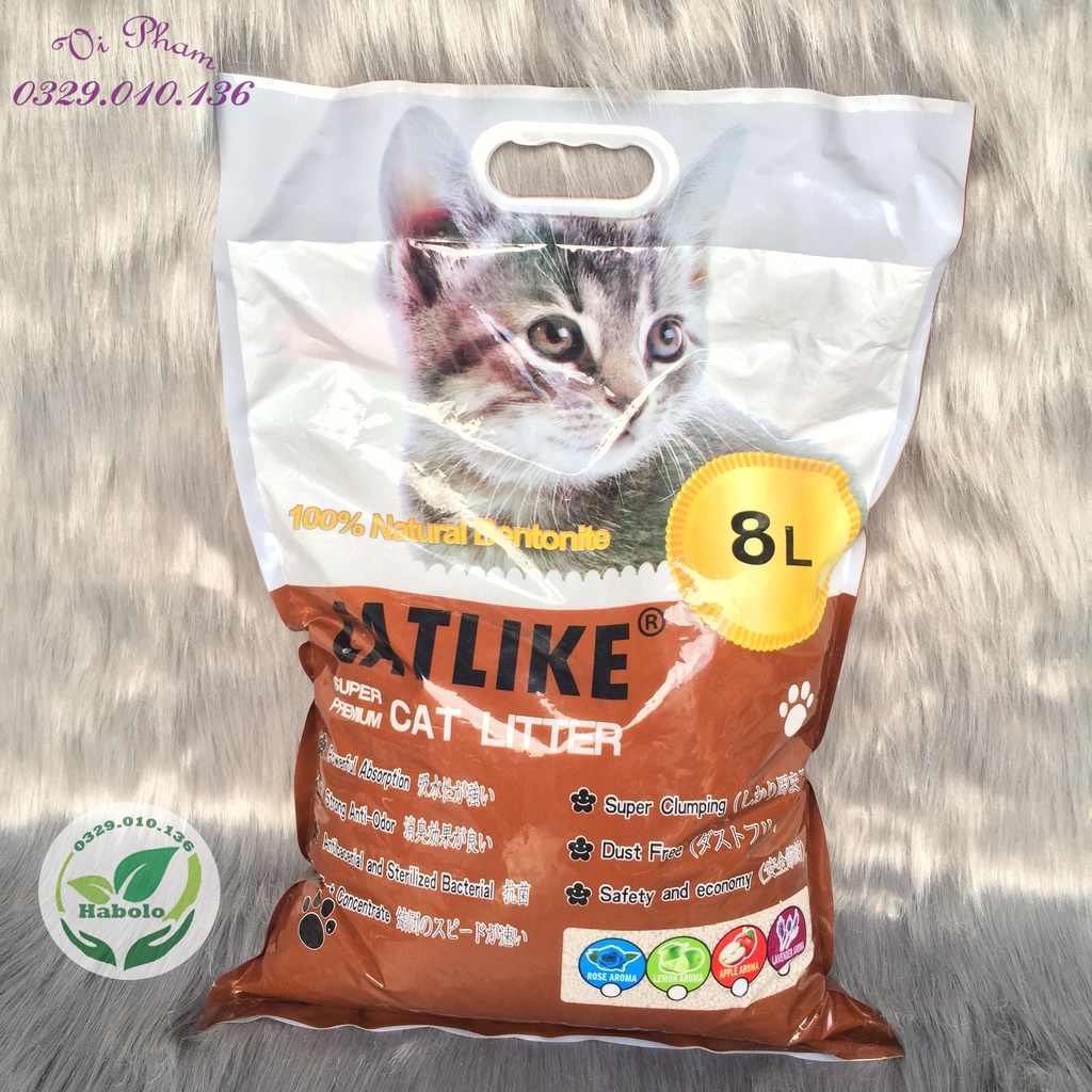 [Hỏa Tốc HCM] Cát vệ sinh cho mèo Catlike mùi cà phê - Cat litter siêu khử mùi, siêu tiết kiệm, diệt khuẩn 8L.