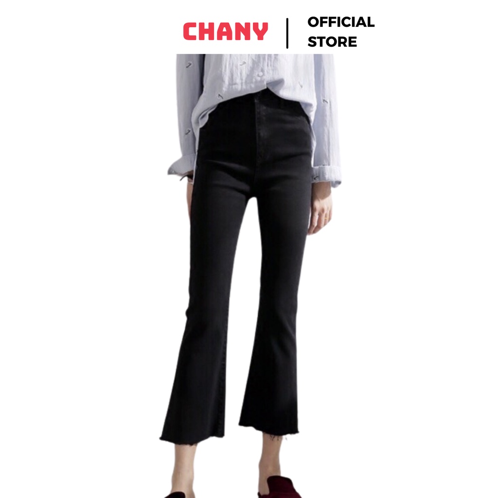 Quần bò ống loe đen trơn Bigsize CHANY STORE Q04