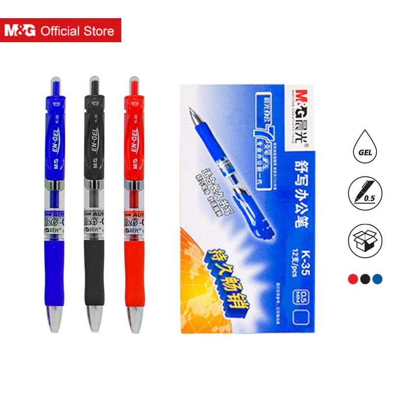 Bút Gel Bấm M&G K35 - Ngòi 0.5mm