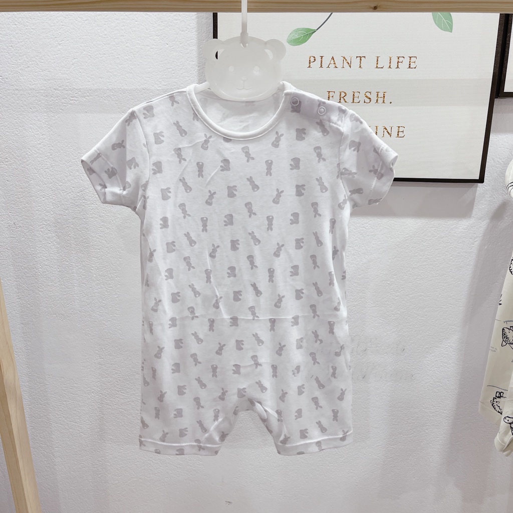 Bodysuit đùi ngắn tay cho bé trai bé gái hàng xuất dư, body áo liền quần cotton mềm mịn thoáng mát