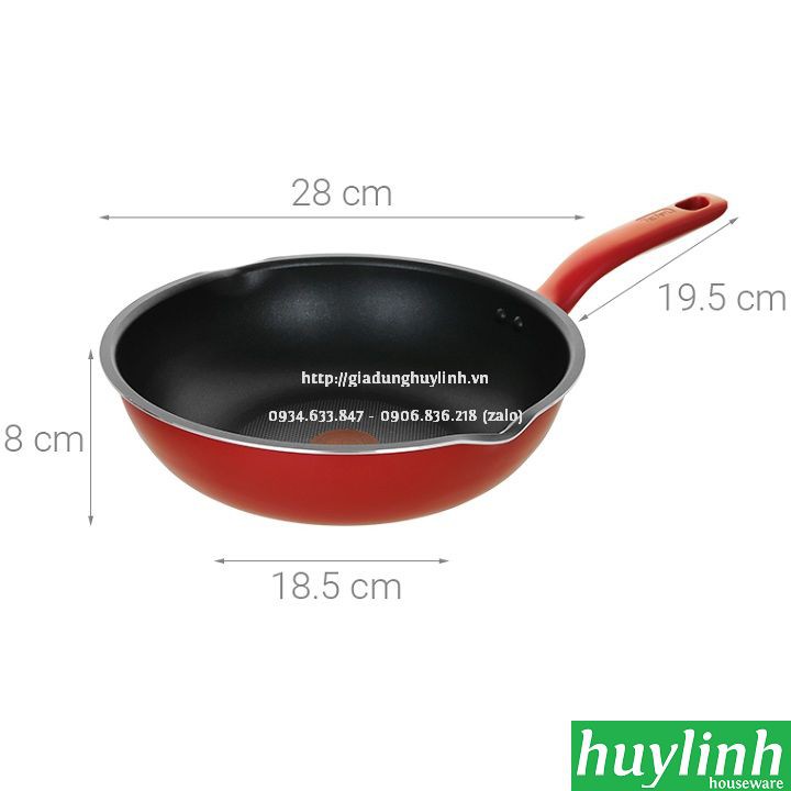 Freeship Chảo chiên xào sâu lòng đáy từ Tefal So Chef G1358695 - 28 cm