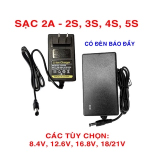Sạc 2a loại 8.4v, 12.6v, 16.8v, 21v có đèn báo đầy