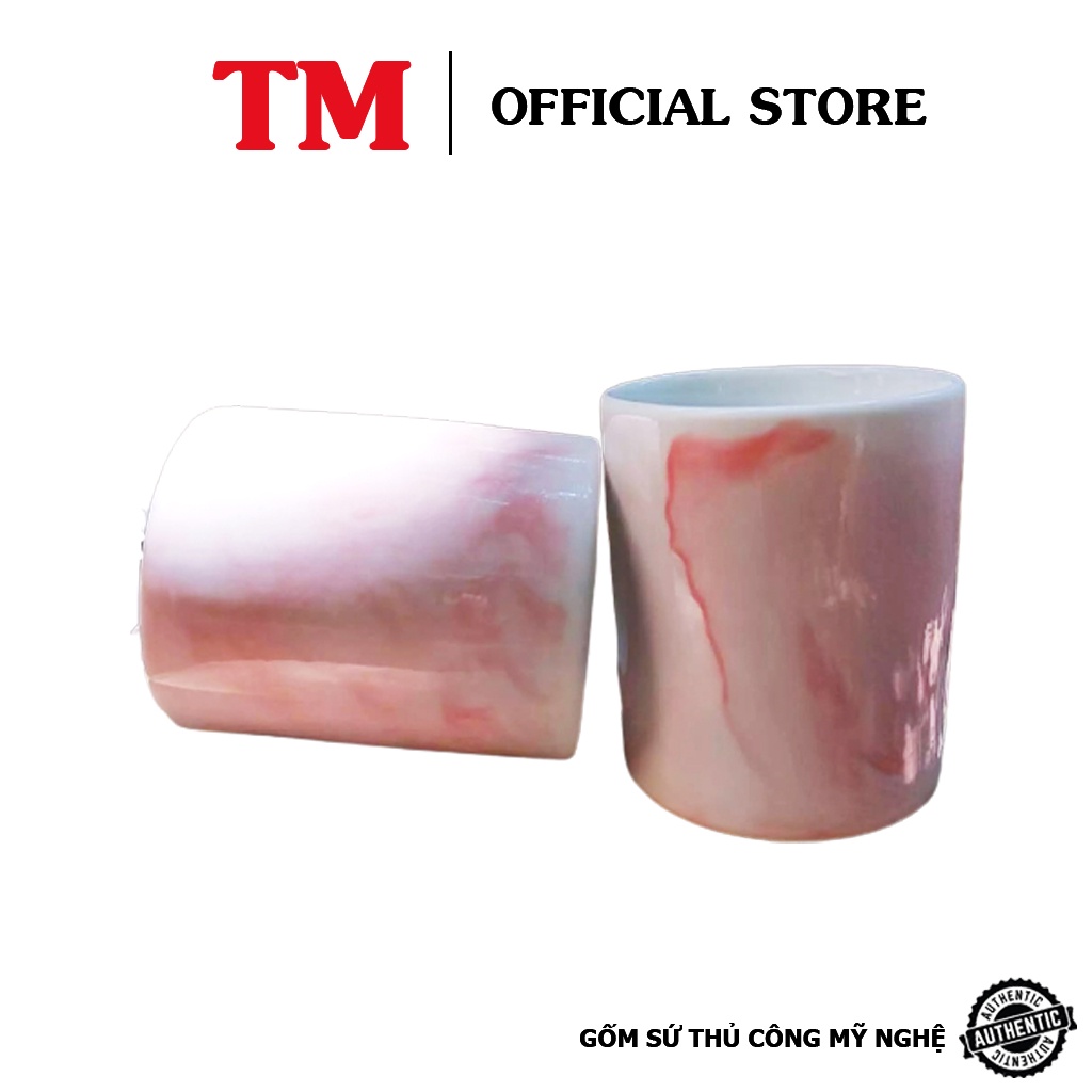 Combo 02 Cốc Sứ Ly Uống Nước Men Đá Độc Đáo Xưởng Gốm TM Bát Tràng