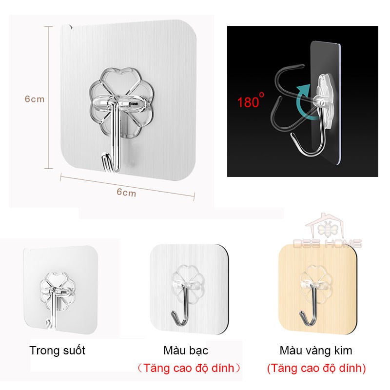 (BÁN SỈ) Móc Treo Trong Suốt Dán Tường Chất Lượng - BEEHOME - Móc treo trong suốt hút cường lực