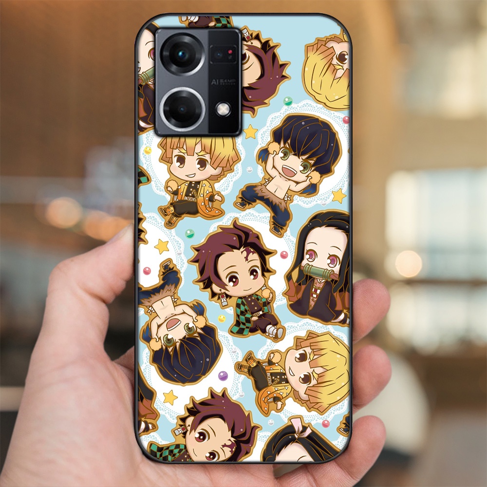 Ốp lưng Oppo Reno 8 4G viền đen in hình Zenitsu Kimetsu no Yaiba