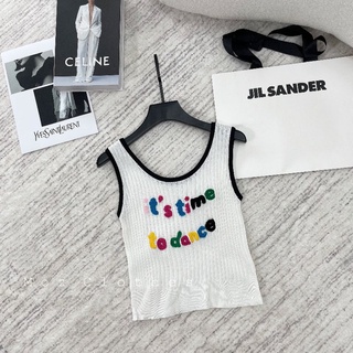 Áo ba lỗ len chữ nổi