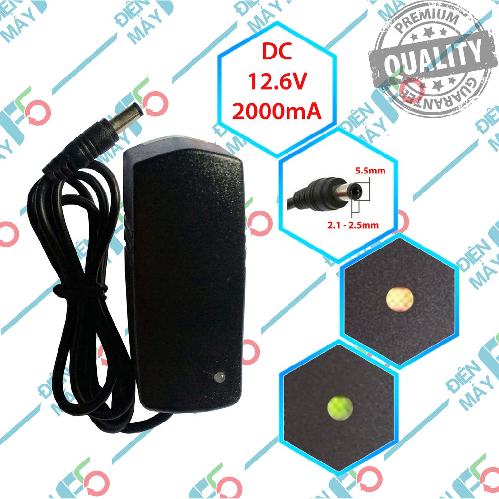 DMF5 Sạc 12.6v 2A loại tốt dùng sạc pin Li-ion có báo đầy