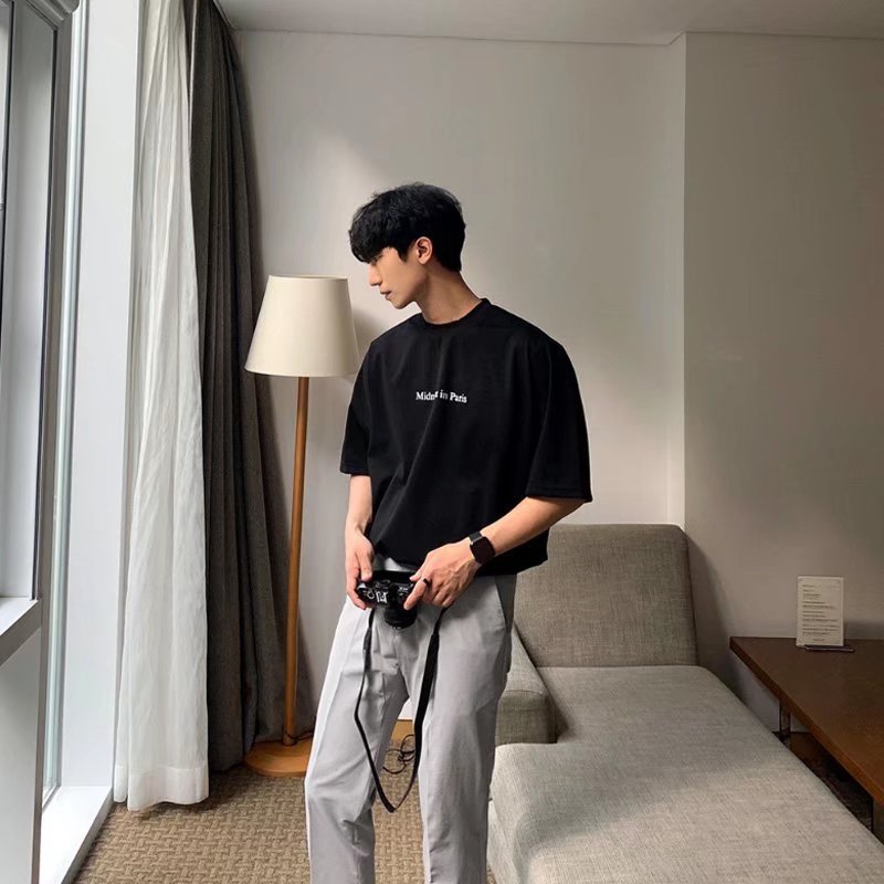 Áo Thun Tay Ngắn Dáng Rộng In Chữ Size M-8XL Thời Trang Mùa Hè Cho Nam