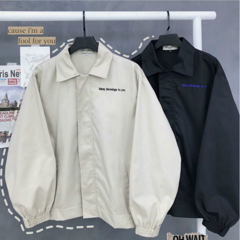 Áo Khoác Kaki Form Rộng BLESSING Unisex Ulzzang