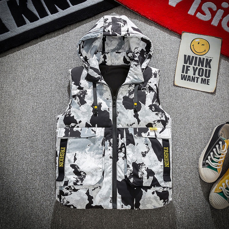 Áo Khoác Phao Không Tay Dáng Rộng Chất Liệu Cotton Dày Dặn Phong Cách Hàn Quốc Cho Nam Giới