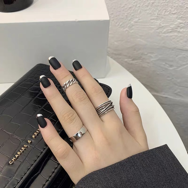 Bộ Nhẫn Hình Mặt Cười Có Thể Điều Chỉnh Kích Cỡ Thời Trang Hàn Quốc