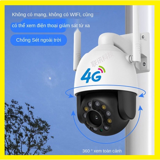 Camera 4G giám sát 360° sử dụng Sim 4G Full HD 3.0 mpx 1080P ngoài trời - Camera Wifi Xài Được Sim 4G - MỚI 2023
