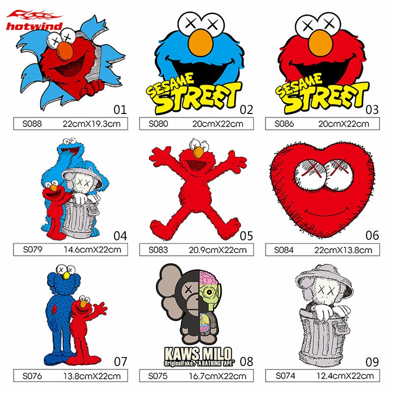 HW Sesame Street Iron Heat Transfer Printing Pattern Sticker Household DIY Shirts Clothes Patches