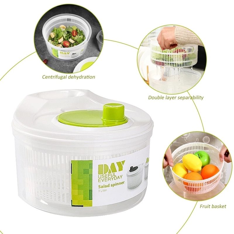 Rổ Xoay Rửa Rau Củ Quả Đa Năng Tiết Kiệm Không Gian Cho Nhà Bếp