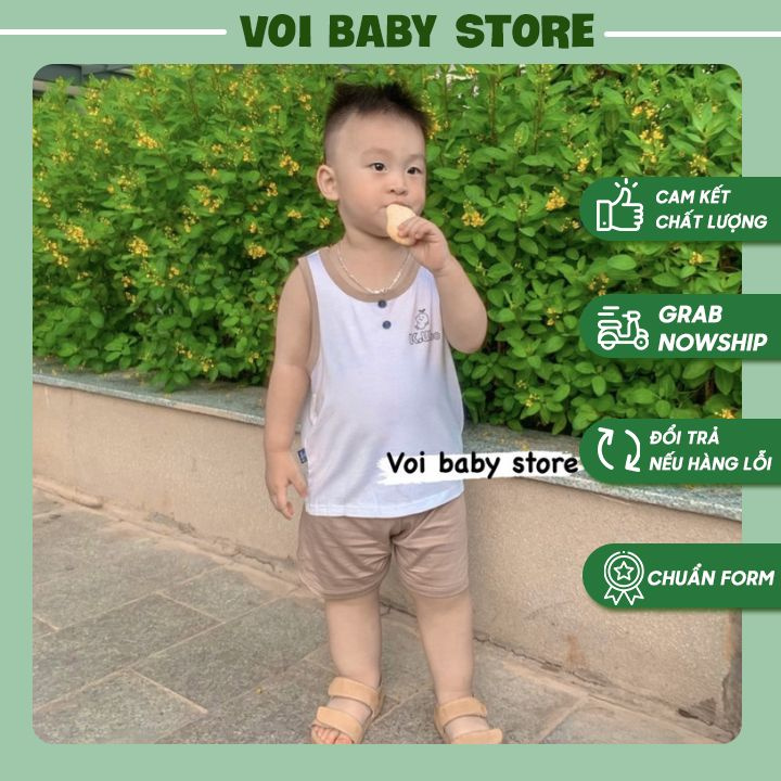 Set 3 lỗ thun lạnh K.Woo phối viền cho bé ⚡ FREESHIP ⚡ Quần áo mùa hè cho bé yêu