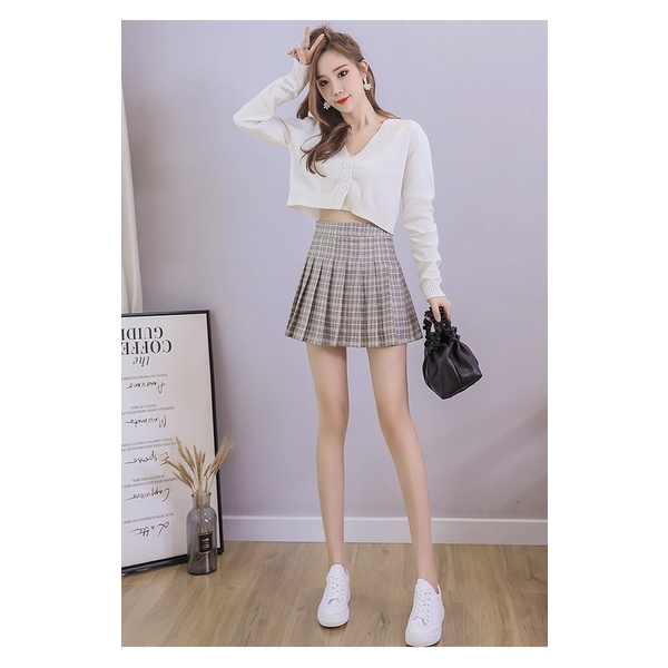 Chân váy tennis kẻ caro xếp ly dáng chữ A có size to phong cách JK nữ sinh Nhật Bản bigsize ulzzang Hàn Quốc