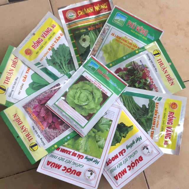 Combo 10 gói hạt giống dễ trồng.