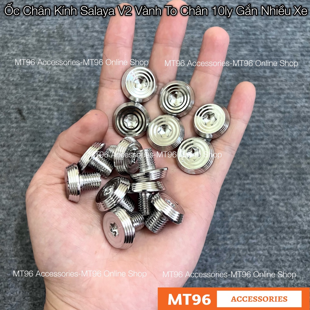 Ốc Chân Kính Salaya V2 Vành To Gắn Nhiều Dòng Xe Chuẩn Inox304